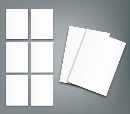 Set of Blank poster bi fold brochure mockup cover template.のイラスト素材