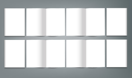 Set of Blank poster bi fold brochure mockup cover template.のイラスト素材