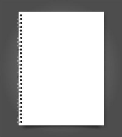 Realistic sheets of paper with spiral and brochure mockup cover template.のイラスト素材