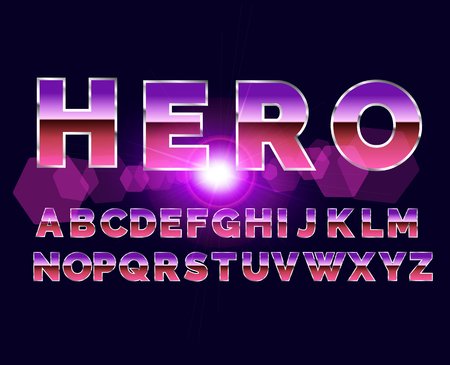 80's retro alphabet font. Sci-fi future style. Vector typeface for flyers, headlines, posters etcのイラスト素材