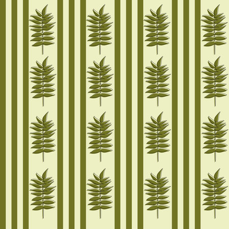 Seamless texture with green leaves and stripes.のイラスト素材