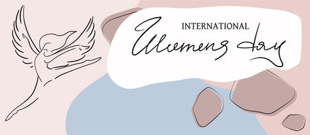 International Women's Day greeting banner. Womens history month.のイラスト素材