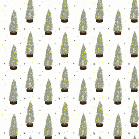 Christmas tree seamless pattern. New Year background.の写真素材