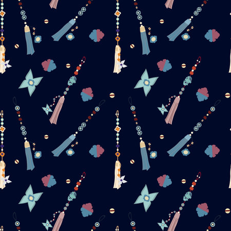 Hanbok decoration seamless pattern. Korean traditional.のイラスト素材