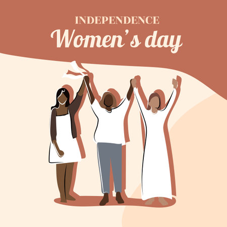 Independence woman s day. Women hold hands.のイラスト素材