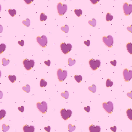 Valentines Day is a seamless pattern with hearts. Texture for packages, cards, greetings, invitations, valentines, etc.の写真素材