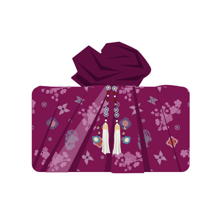 Korean traditional gift. Asian traditional gift wrap icons, Vector illustration.のイラスト素材