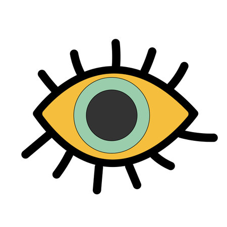 Eyes esoteric art. Vector illustration. Yoga design, hand drawn zenart ornamental. Tribal, Boho, India hippieのイラスト素材