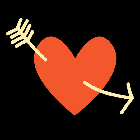 Isolated heart shape with arrow flat design icon, Vector illustration.のイラスト素材