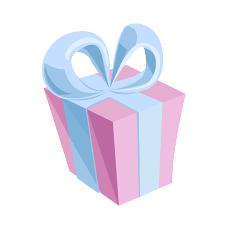 Gift box icon, Isometric of gift box vector icon for web design isolated on white background.のイラスト素材