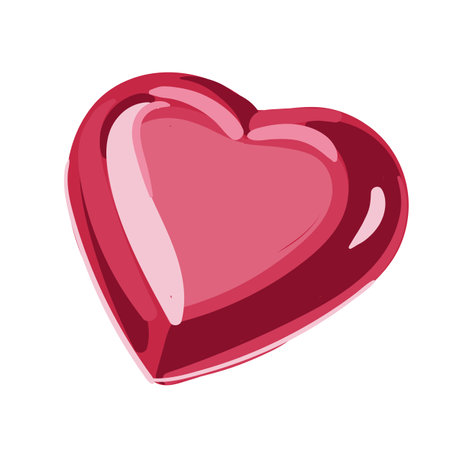 Red heart. Realistic 3d design icon heart symbol love, Vector illustration.のイラスト素材