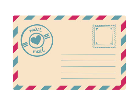 Hand draw Valentine s day letter full of heart. Illustration for greeting card, prints, flyers, posters, holiday invitations and more. Love letter, Flat vector design. I send you my love massage.のイラスト素材