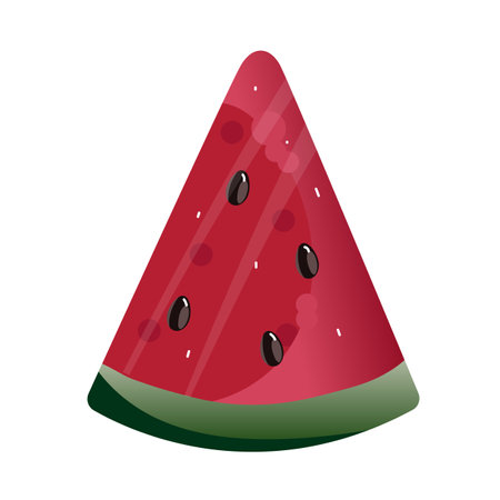Color watermelon slice isolated on white background vector illustrationのイラスト素材