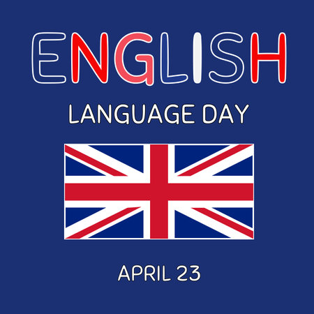 English Language Day. April 23. Holiday concept. Template for background, banner, card, poster with text inscription.のイラスト素材
