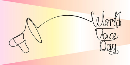 World voice day good for world voice day celebration. line art design. flyer design. flat illustration. vector graphicのイラスト素材