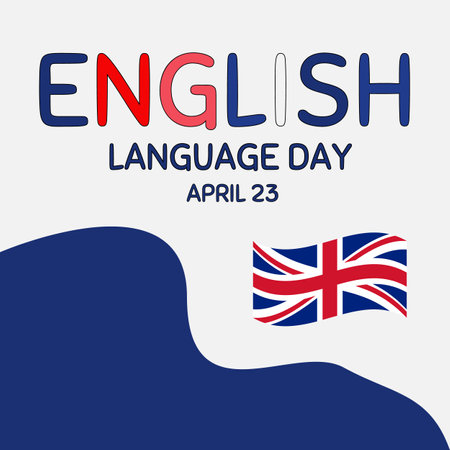 English Language Day. April 23. Holiday concept. Template for background, banner, card, poster with text inscription.のイラスト素材