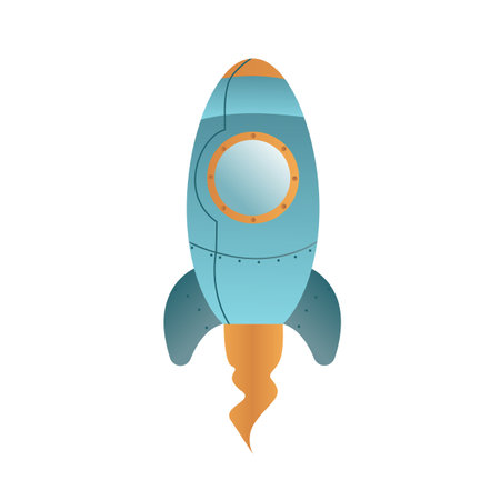 A space rocket isolated on a white background. Vector illustrationのイラスト素材