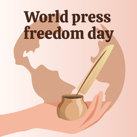 World press freedom day concept vector illustration. World Press Freedom Day or World Press Day to raise awareness of the importance of freedom of the press. End Impunity for Crimes against Journalismのイラスト素材