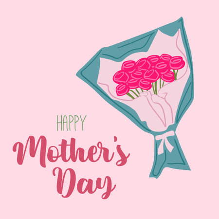 Happy Mothers Day Greeting Card. Vector illustration. Mother s Day Calligraphy card, posterのイラスト素材