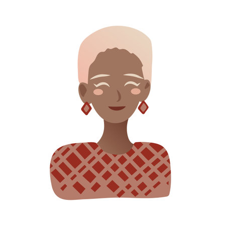 Portrait of a blond teenager. Avatar of a happy student of the university. Colorful vector flat illustration.のイラスト素材