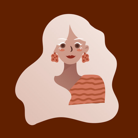 Portrait of a blond teenager. Avatar of a happy student of the university. Colorful vector flat illustrationのイラスト素材
