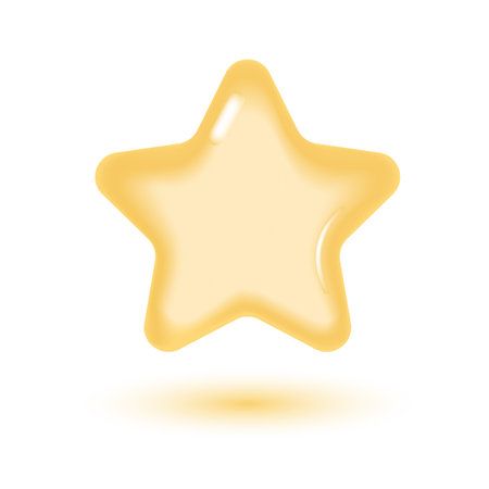 Yellow star. Customer rating feedback, rang, rating, achievements and decor concept. 3d vector icon. Cartoon minimal style.のイラスト素材