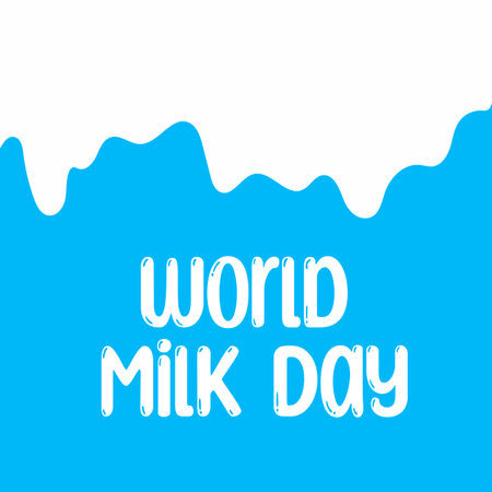 vector graphic of world milk day good for world milk day celebration. flat design. flyer design.flat illustrationのイラスト素材