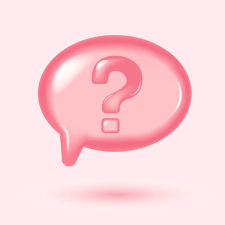 Question mark 3d vector icon. 3d Speech bubble with question mark icon. FAQ, support, help concept. Vector illustrationのイラスト素材