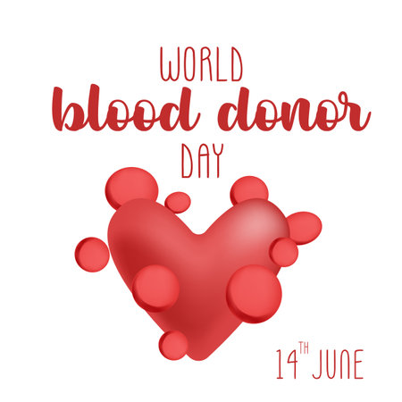 Blood donation illustration concept. World blood donor day. Postcard, banner.Vector design.のイラスト素材