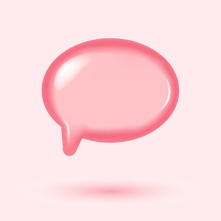 3D illustration of speech bubble. 3d vector talking cloud. Glossy speech bubble high quality vector. Shiny cloud foam vector. speak bubble text, chatting box, message box outline cartoon. Balloon.のイラスト素材