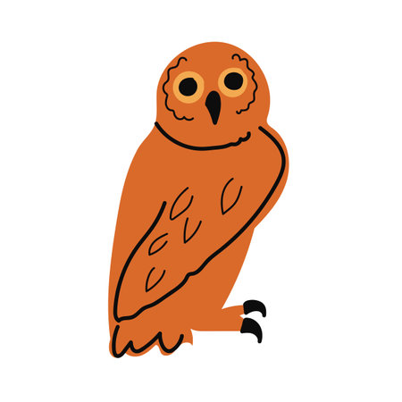 Owl isolated on a white background. Decorative element for Halloween. Vector illustrationのイラスト素材