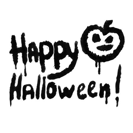 Urban street graffiti style. Slogan of Happy Halloween with punpkinのイラスト素材