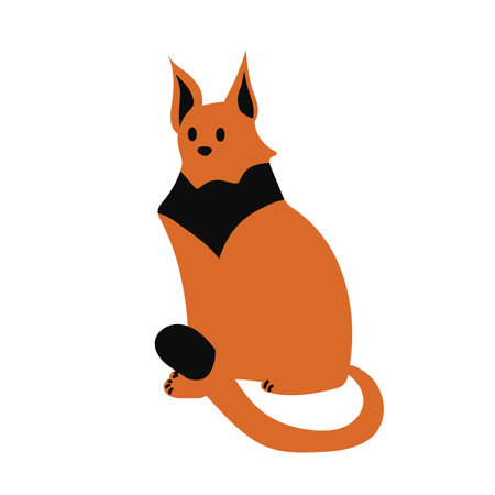 cat on a white background. Vector illustration. Flat style.のイラスト素材