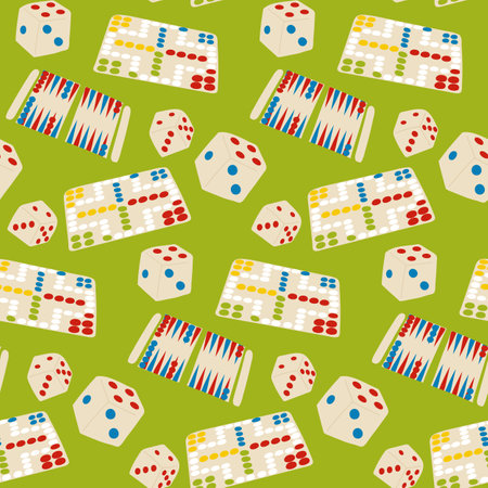Board game themed seamless pattern. Isolated vector tileable texture background. Series of Gaming...