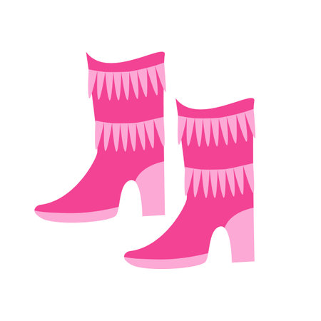 Cowgirl boots on a white background. Vector cowgirl boots illustration with western decor.のイラスト素材