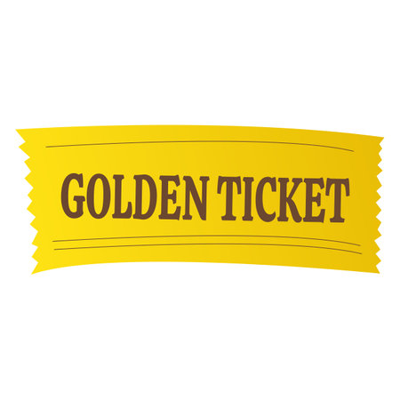 Golden ticket on white background. Vector.のイラスト素材