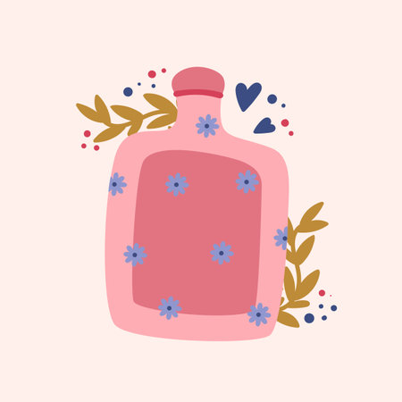 Heating pad used for painful menstruation. The concept of relieving the condition of a woman with pain and cramps during the menstrual period.のイラスト素材