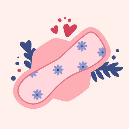 Menstrual Sanitary Pad. Flat vector illustration.のイラスト素材