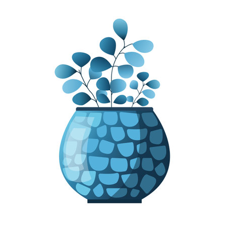 Indoor plant haworthia in a pot for interior decor at home, office, indoor use. Vector illustration isolated on white background. Trendy home decor with plants, urban jungle. Succulentのイラスト素材