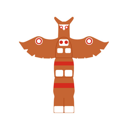 Totem tribal vector cartoon icon. Vector illustration totem wood on white background. Isolated cartoon illustration icon of mask wood.のイラスト素材