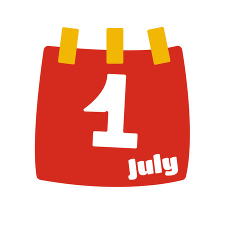 Independence day Canada with date 1st July on a calendar, Canada Independence day, Canada, Calendar, 1st July, 1 July, National Day, Independence Day, Calendar, Typographic design,Vector, Illustrationのイラスト素材