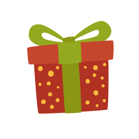 Gift box with fashionable ribbons and bows isolated. Present box. Decorative stylish wrap for presents package gift. Modern packing gift product. Gifts collection web icon. Vectorのイラスト素材