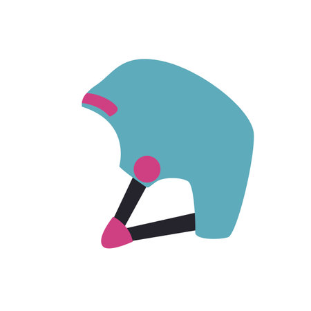 Snowboard helmet on a white background. Vector flat style.のイラスト素材
