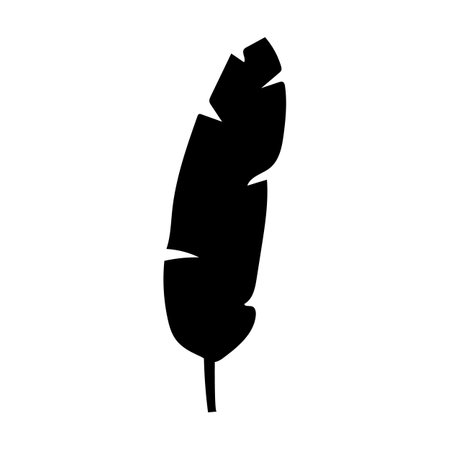 Various black vector leaves arranged in an artistic flat design showcasing tropical flora and natural beautyのイラスト素材