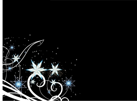  Black background and Beautiful flowersのイラスト素材