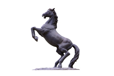 Horse statue on white backgroundの写真素材