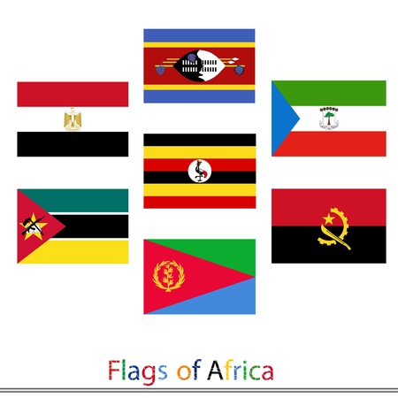 Set of flags Africa vectorのイラスト素材