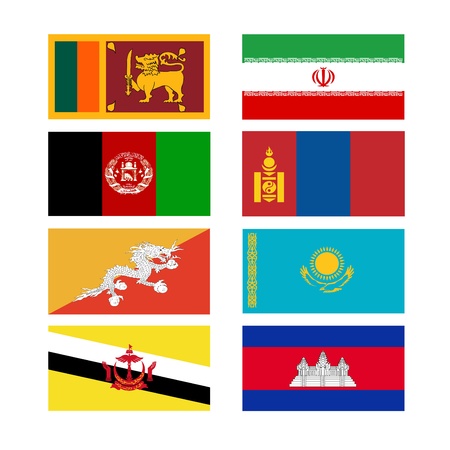 Flags of Asiaのイラスト素材
