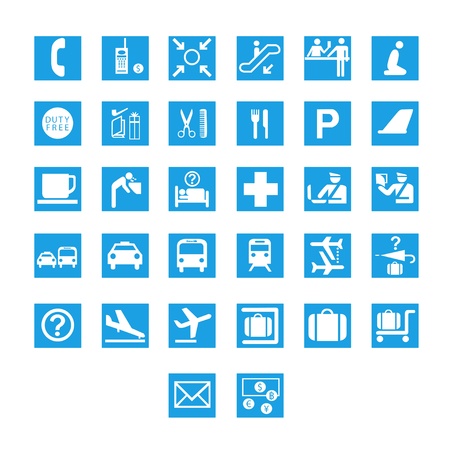 Set of airport signs vectorのイラスト素材