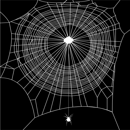 cobweb vector on black backgroundのイラスト素材